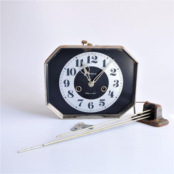 Vintage Clock Brass Movement, Mechanical Clock Parts, Steampunk Decor, Pendulum Clock Mechanism, Brass Clockwork, Clock Gear, Clock Repair