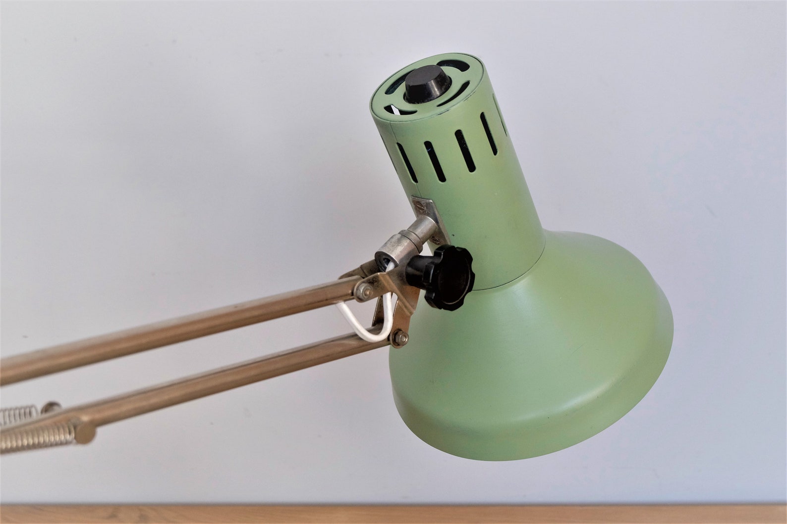 Vintage Architect Desk Lamp Green Metal Adjustable Swing Etsy