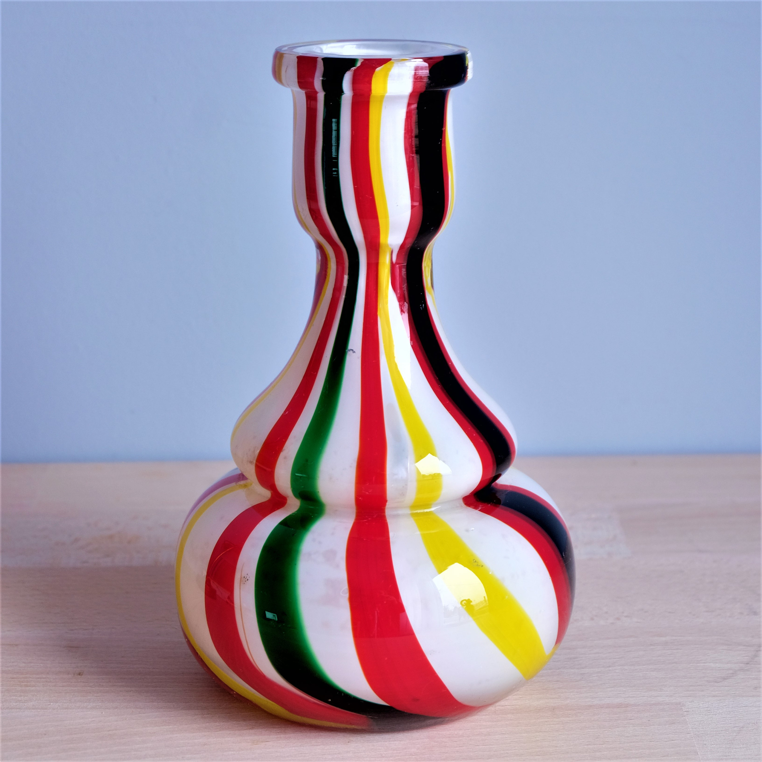 Vintage Flower Vase Hand Blown MultiLayered Multicolored Etsy