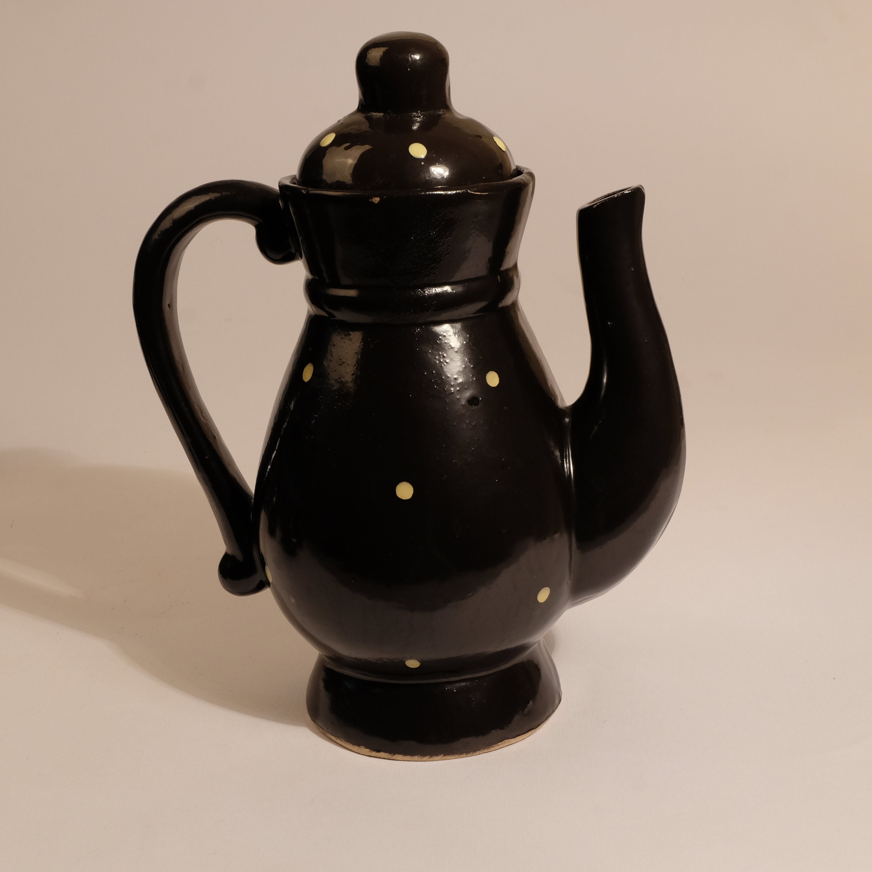 Ceramic Chocolate / Coffee Pot Set for 6 Black and Yellow Etsy