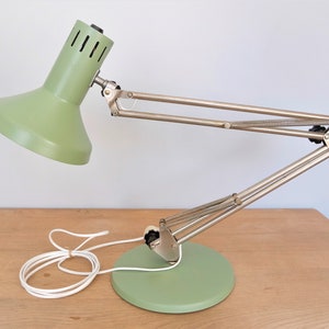 Vintage Architect Desk Lamp, Green Metal Adjustable Swing Lamp, Office Light, Bureau Lighting, Task Lamp, Student Lamp, 1980s