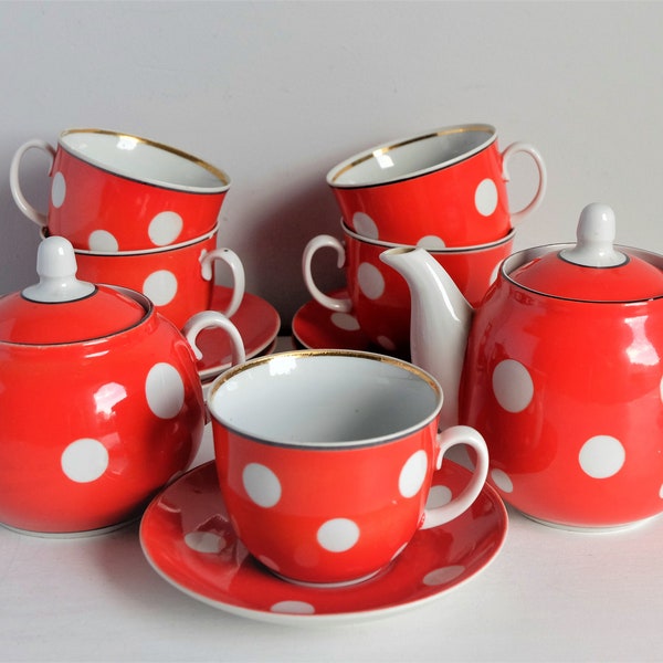 Polka Dot Tea Cups Etsy