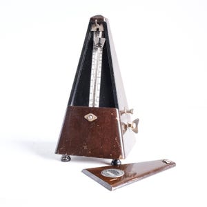 Wooden Metronome with a Bell Chime PRIM Czechoslovakia 1960s Mechanical Metronome Maelzel System Musician Gift