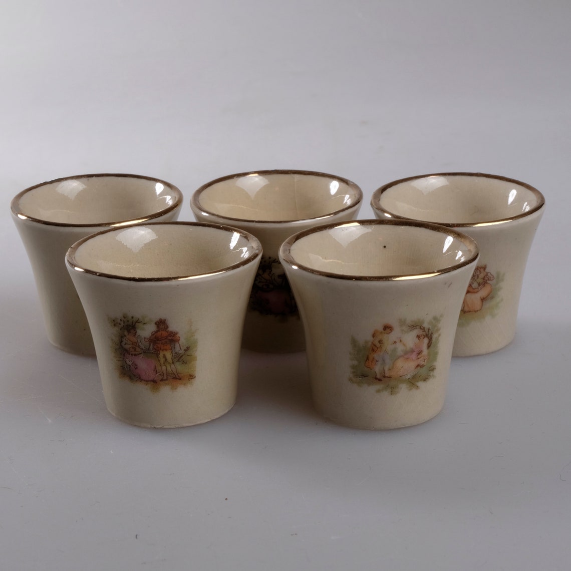 Mid Century Ceramic Decanter Shot Glasses Set Vintage Barware Etsy