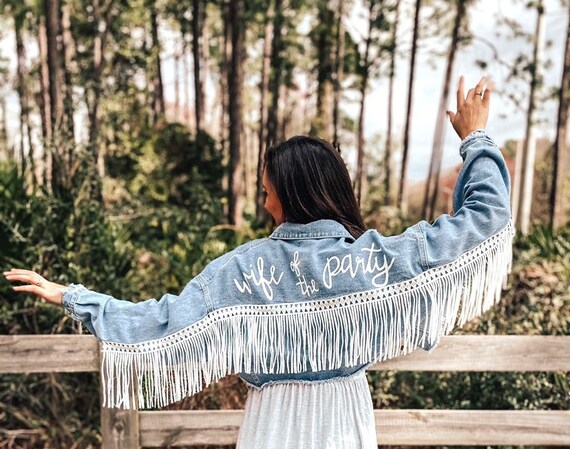 Wife of the Party Painted Denim Jacket 