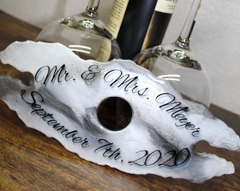 Personalized Geode Wine Caddy, Resin Bottle Holder, Wedding Gift