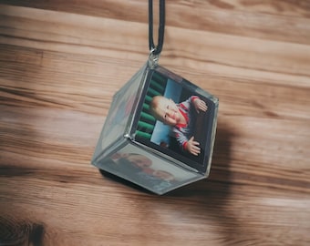 UPGRADED Custom Photo Car Charm, Displays up to SIX Photos! Rearview Mirror Charm