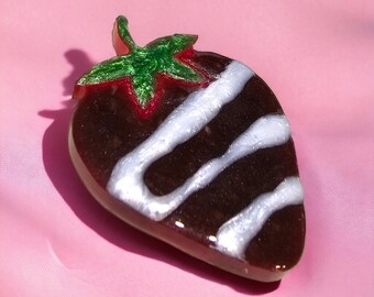 Erdbeeren mit Schokolade überzogen Handy Griff, Valentinstag Geschenk