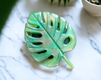 3D Monstera Leaf Phone Grip: Resin Plant Lover Gift