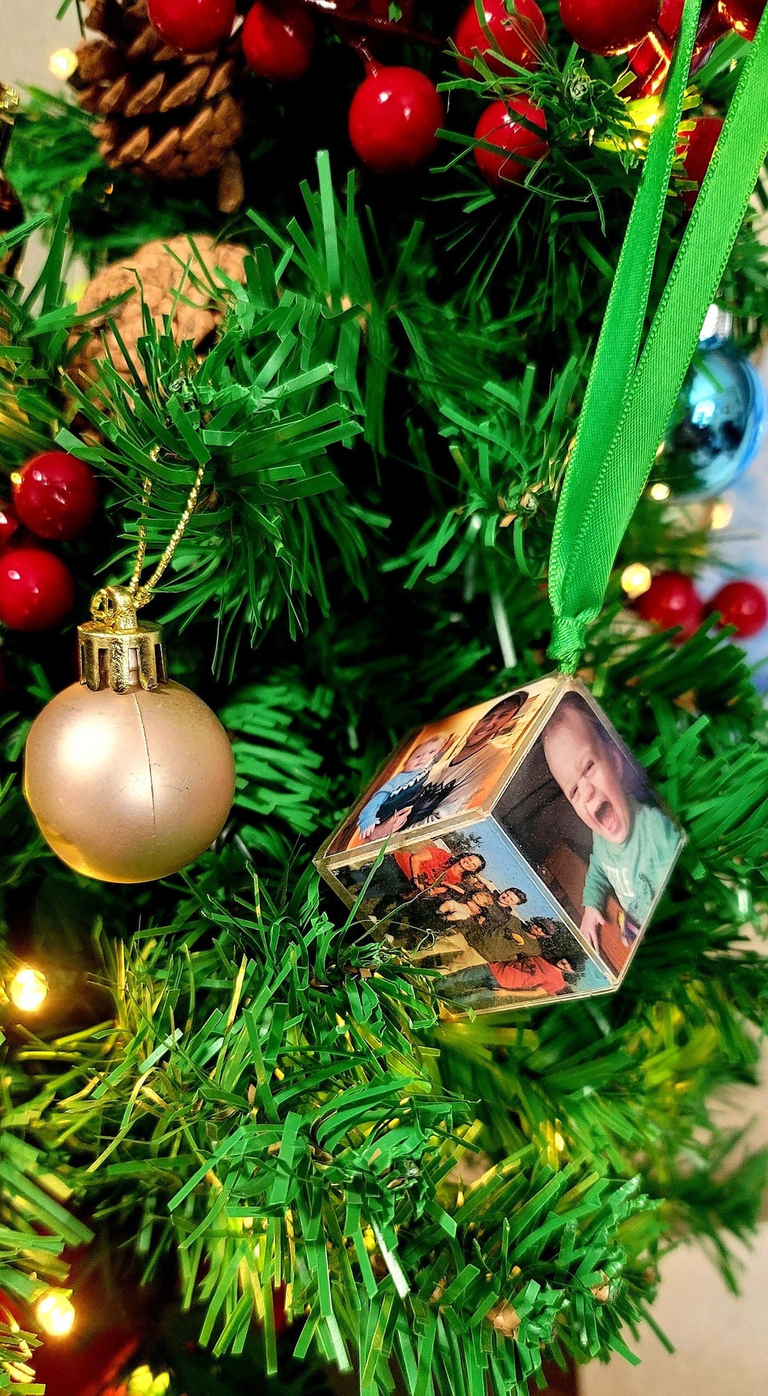Photo Cube Ornament Custom Christmas 2023 Etsy