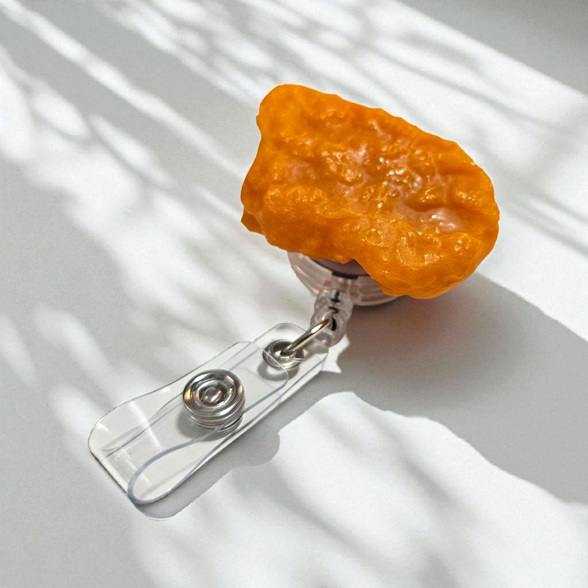 Chicken Nugget Badge Reel, ID Holder, Retractable Badge Reel, Realistic Food Badge Real