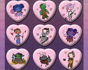 D&D Heart Shaped Buttons