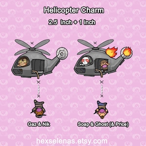2.5&quot; + 1&quot; Helicopter Charms