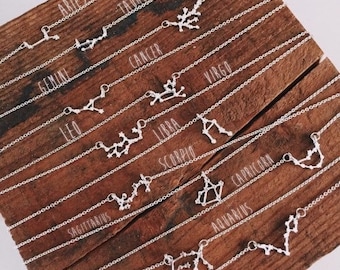 Zodiac Necklace,Zodiac sign necklace,Constellation necklace, Horoscope Astrology Necklace, Dainty jewelry,  Birth Signs necklace,