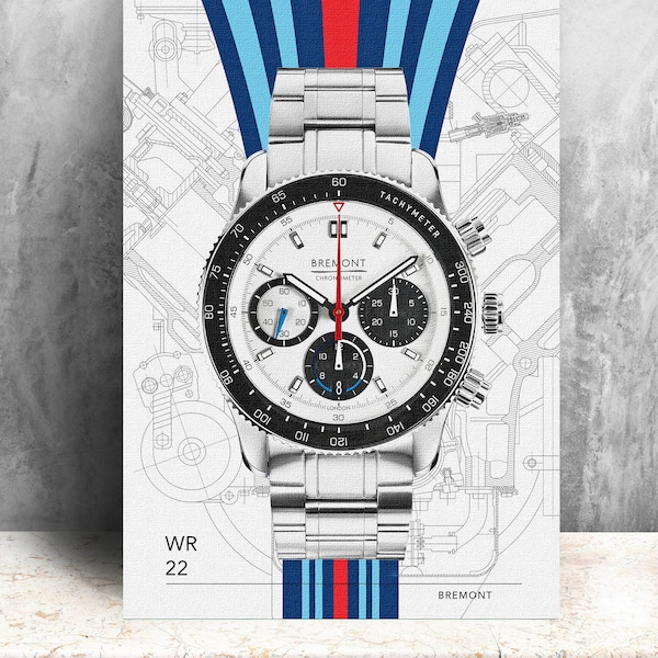 Orologio Bremont WR 22 Williams F1 stampato su tela. Arte grafica audace su tela