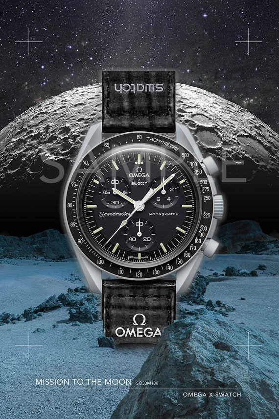 OMEGA X SWATCH Mission to the moon. Print on canvas. Bold - Etsy 日本