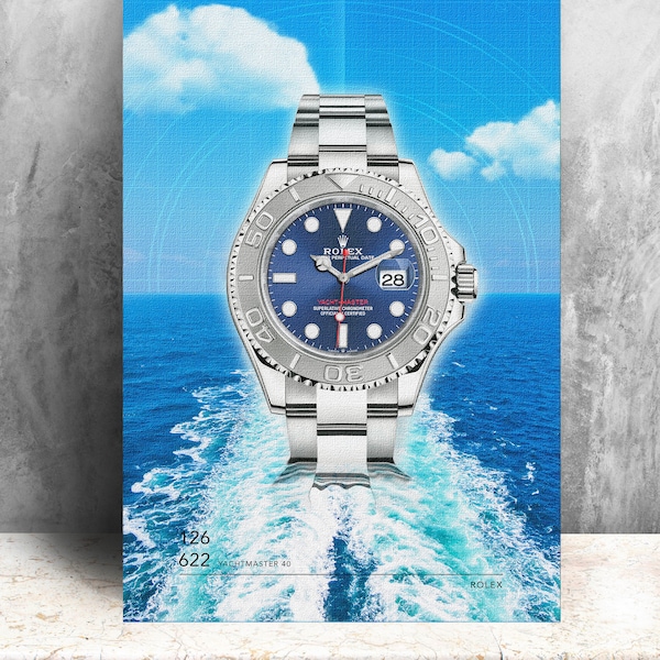 Rolex Yachtmaster 40 126662 watch print on canvas. Bold graphic art on canvas