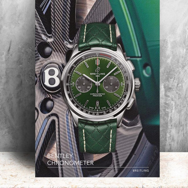 Breitling Bentley Chronograph . Print on canvas. Bold graphic art on canvas