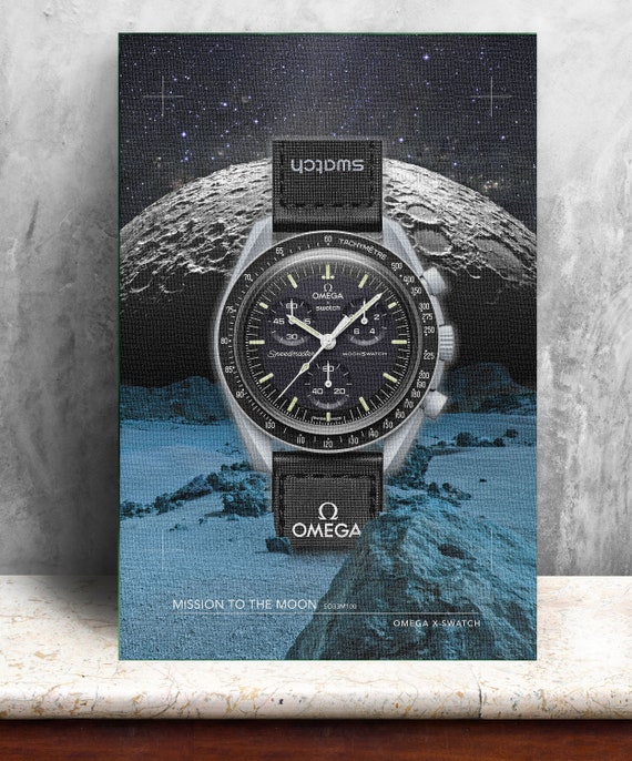 OMEGA X SWATCH Mission to the Moon. Print on Canvas. Bold - Etsy