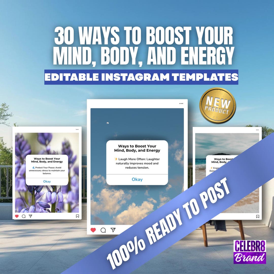 Wellness Coach Instagram Templates, Mind-body Energy Social Media Posts ...