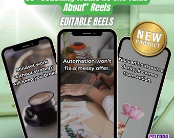 Canva Reels For Coaches, Coaching Content Ideas, TikTok Reels For Coaches, Instagram Templates For Coaches, Biz Coach Social Media Templates