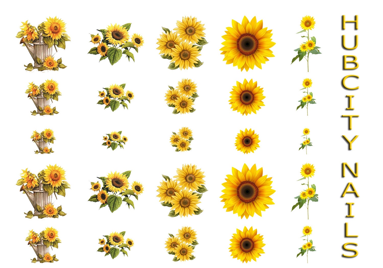 Sunflower Nail Stickers - wide 6