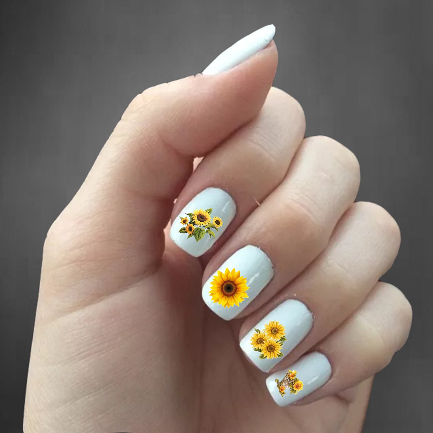 Stunning Sunflower Nail Decals Sunflower Nail Art Etsy Stunning Sunflower Nail Decals Sunflower Nail Art Etsy