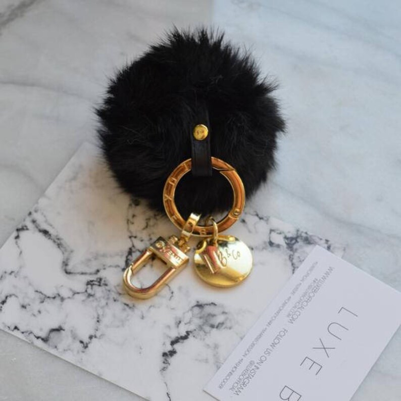 black pom keychain