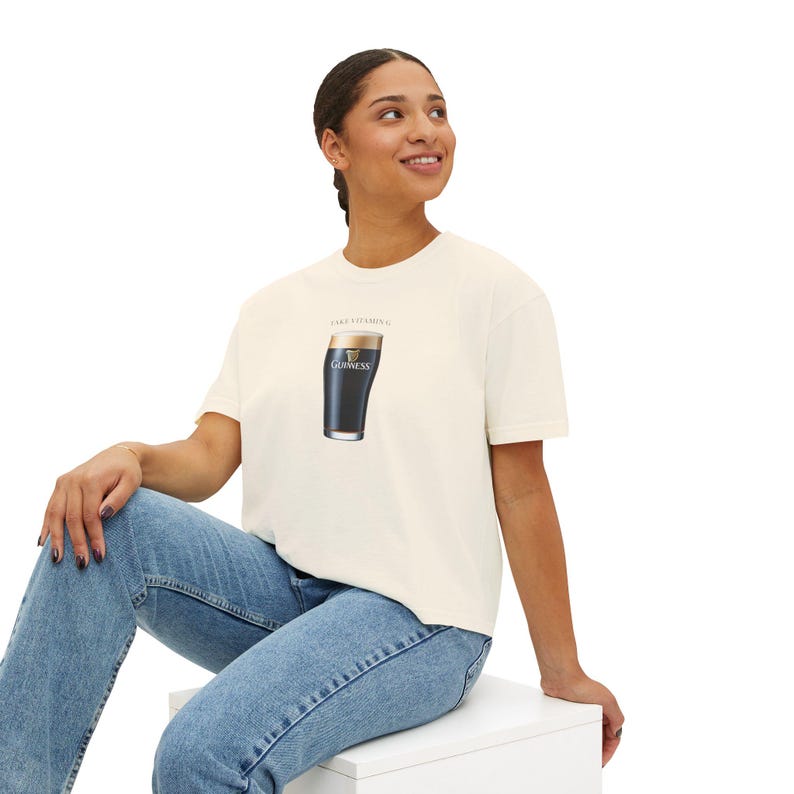 Guinness Pint 'Vitamin G' Women's Boxy Tee | St. Patrick's Day image 5
