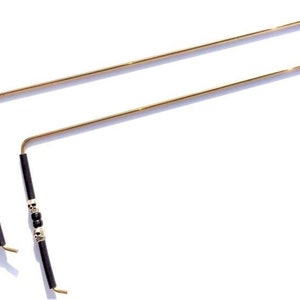 Dowsing/Divining rods brass, 1 pair w/black/Silver Plated skull beads, steampunk,paranormal