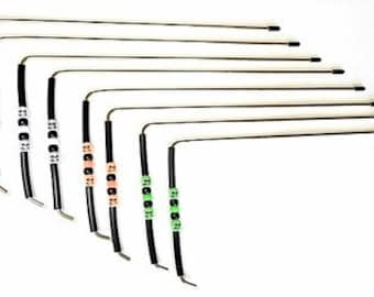 Brass Dowsing Rods with Halloween Skull Beads: Paranormal Treasure Hunting