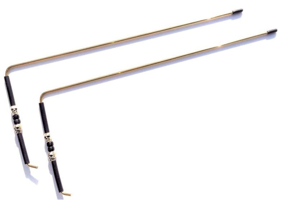 Produktbild von RANRAO Wünschelruten Aus Messing – 57 Cm, Einziehbar, Mit Pendel, Für Wasseradern, Geisterjagd & Paranormales