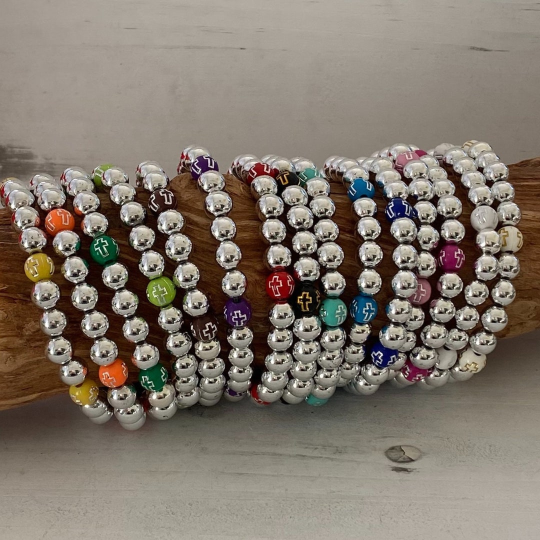 Cross Layering Stretch Band Bracelet Beaded Bracelet Etsy