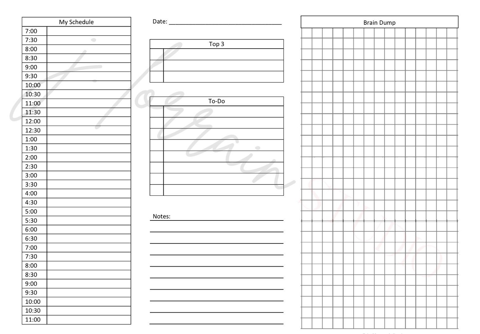 Landscape Daily Planner Printable Big Happy Planner - Etsy