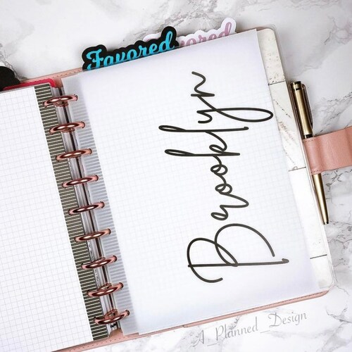 Custom Foiled Name Vellum Dashboard Planner Insert Etsy