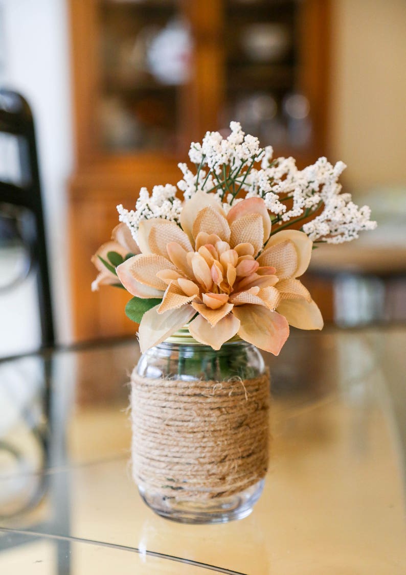 Burlap & Twine Rustic Mason Jars Etsy