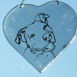 Fused Glass Pit Bull Sun Catcher/Wall Hanging