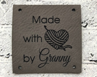 Personalized Faux Leather Sewing Tags, Custom Knitting Labels