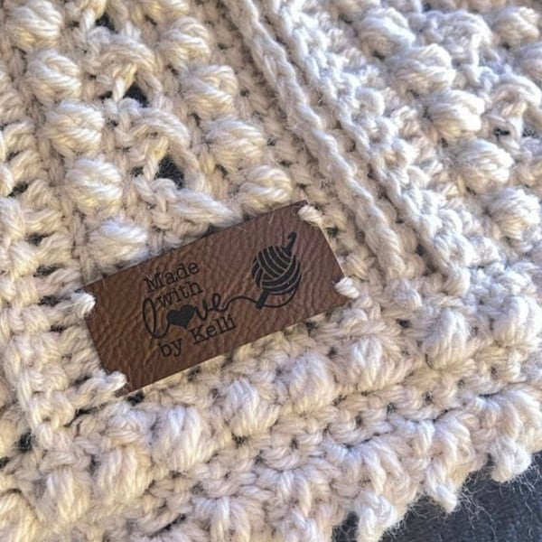 1 x 2.25 Handmade tags Crochet, tags for handmade items, faux leather tags, labels for handmade items,