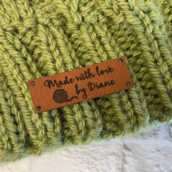 Knit Hat Tags | Crochet Labels | Made with love by Tags | 20 Small Tags for Handmade Items