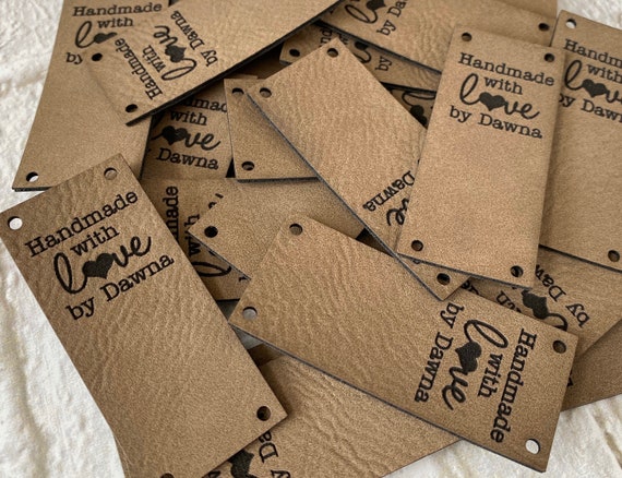 50pcs Handmade Leather Tags Hat Scarf Garment Labels Sewing Craft