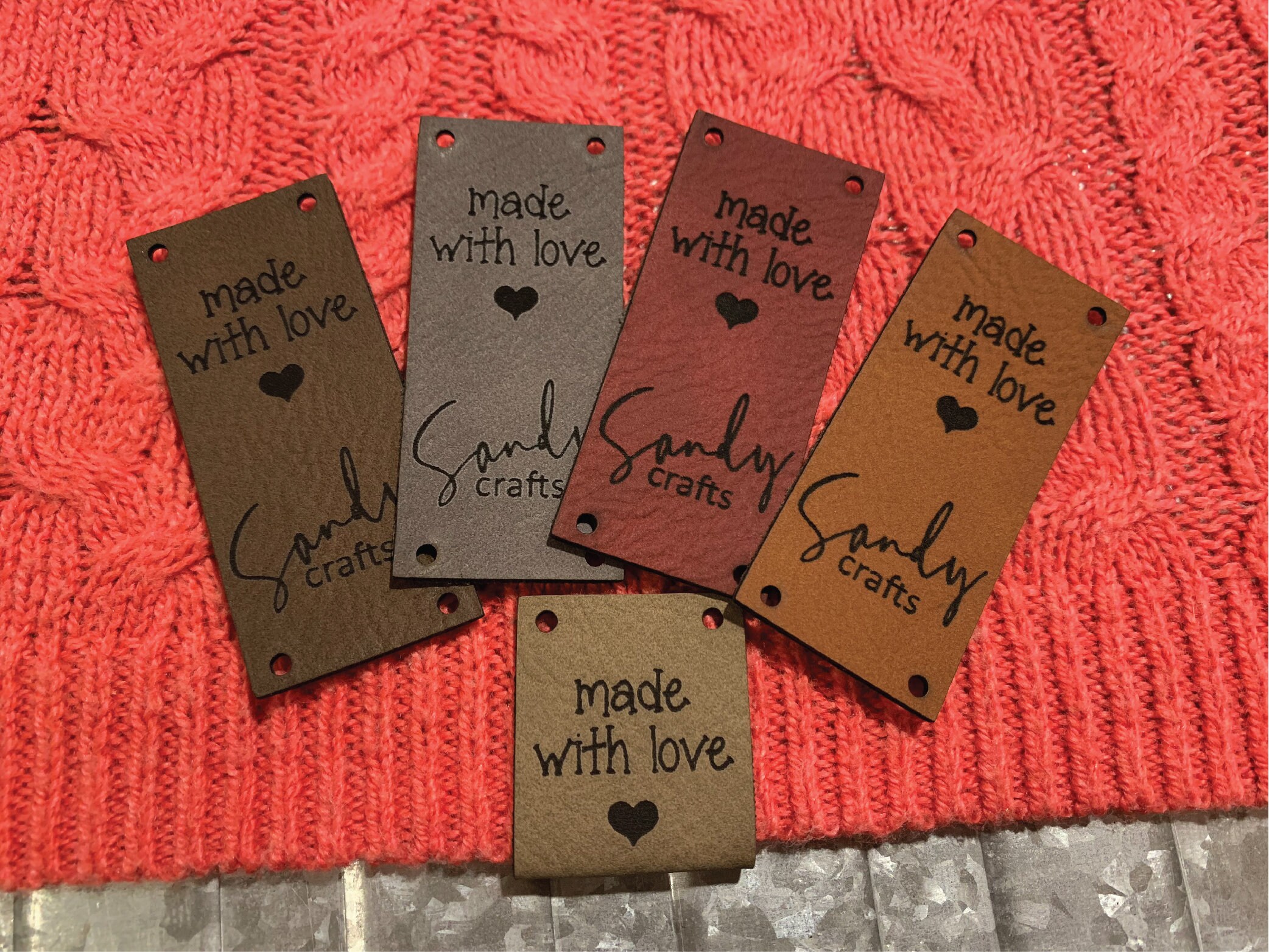 Made with Love Sewing Tags Knitting Tag Personalized Etsy