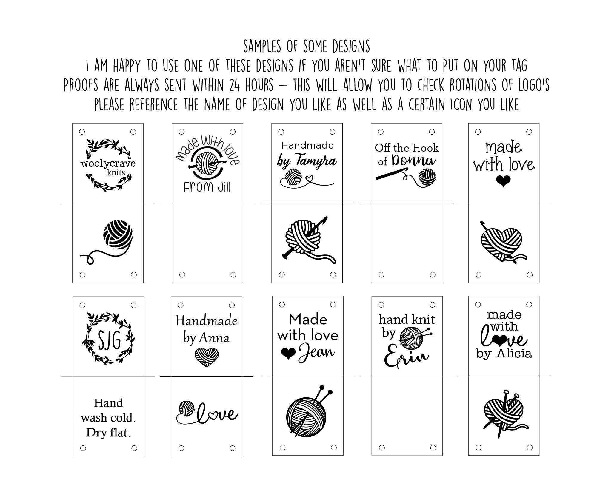 Chunky Blanket Labels Sewing Tags Made With Love Labels Etsy