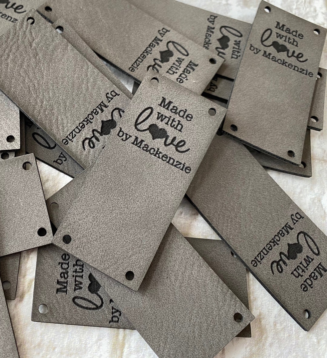 Custom Tags for Handmade Items, Faux Leather Hat Tags, Tags for Knit