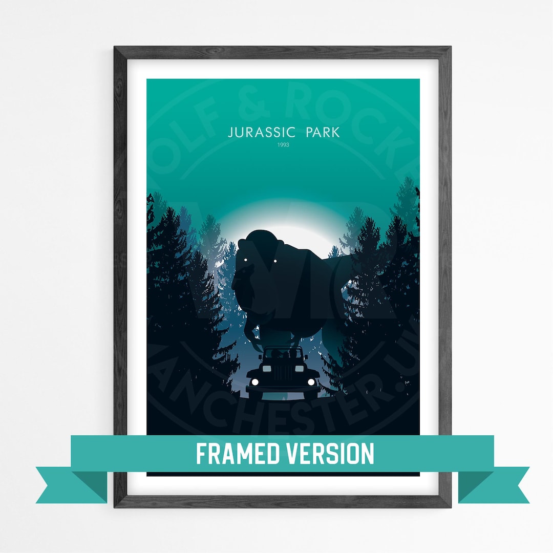 Jurassic Park Framed Movie Print, Wall Art, Home Decor, Movie Poster Etsy