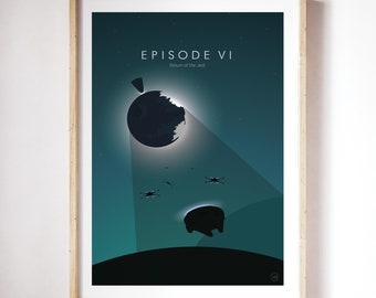 Star Wars Poster, Die Rückkehr der Jedi-Ritter, Filmplakat, minimalistischer Druck, Wall Art, Filmkunst