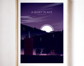 A Quiet Place Film Plakat | minimalistisches Poster | Aussenseiter Dekor | Wohnkultur | Wandkunst | Filmplakat