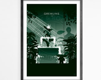 Gremlins movie poster | minimalist poster | Geek decor  | Home Decor | Wall art | movie Poster