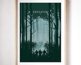 Poster Film Predator Stampa su Tavola mdf  Quadro Pannello in Legno
