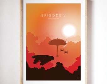 Star Wars Poster, Das Imperium schlägt zurück, minimalistischer Druck, Wall Art, Filmkunst